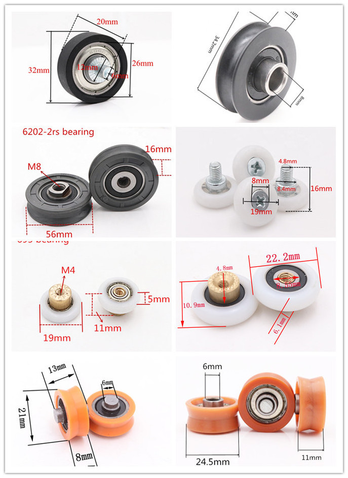 wardrobe sliding door roller wheel POM nylon sliding door guide roller hard plastic wheels door & window rollers