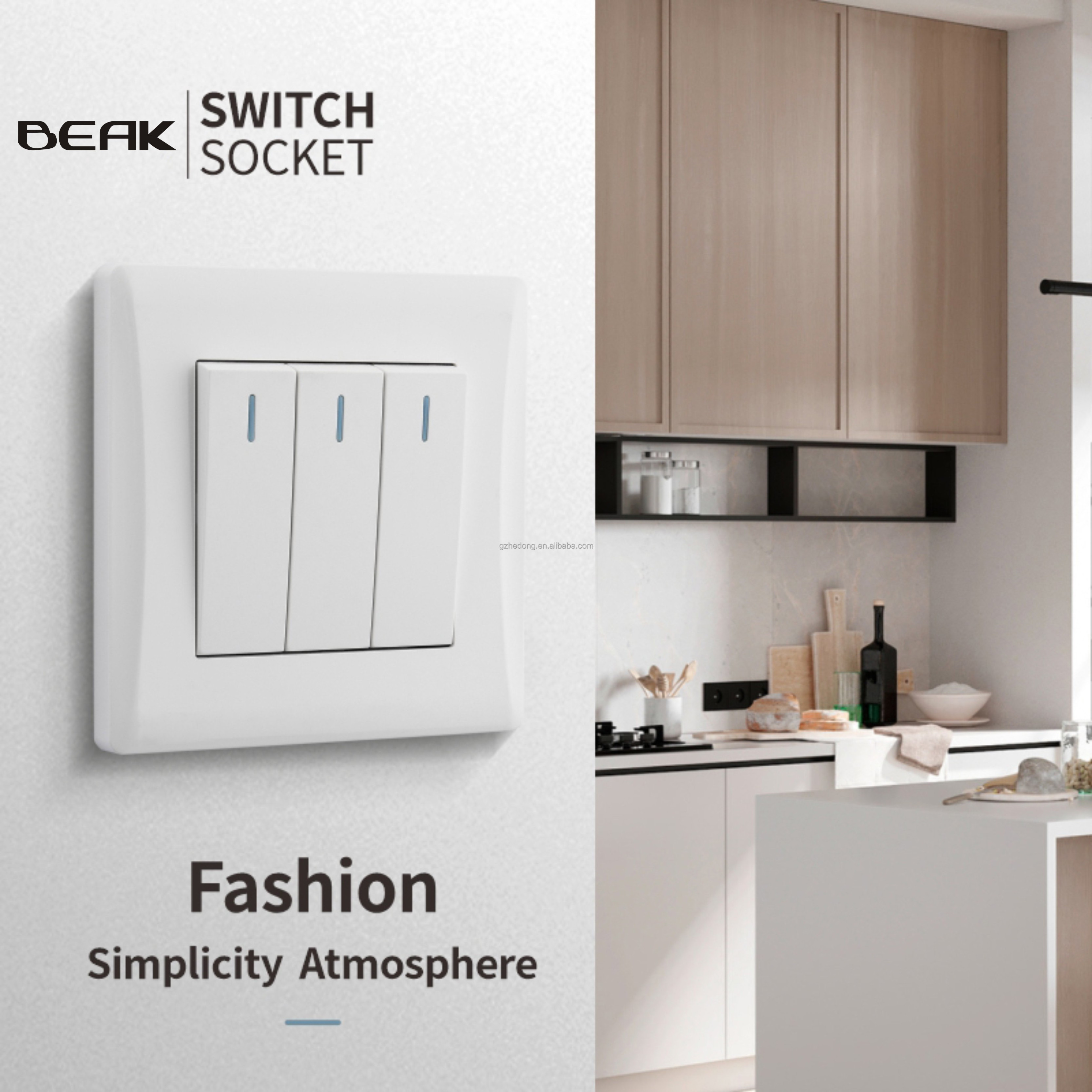 UK Bangladesh Pakistan big button electrical switches 4 6 8 gang home switches wall sockets