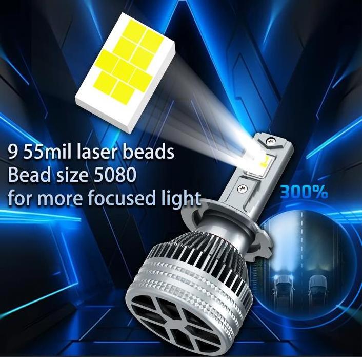 2024 new led auto light high power 240w faros led para autos headlight bulbs 9*5080-55mil Laser beads 30000 lumen h7 hb3 hb4