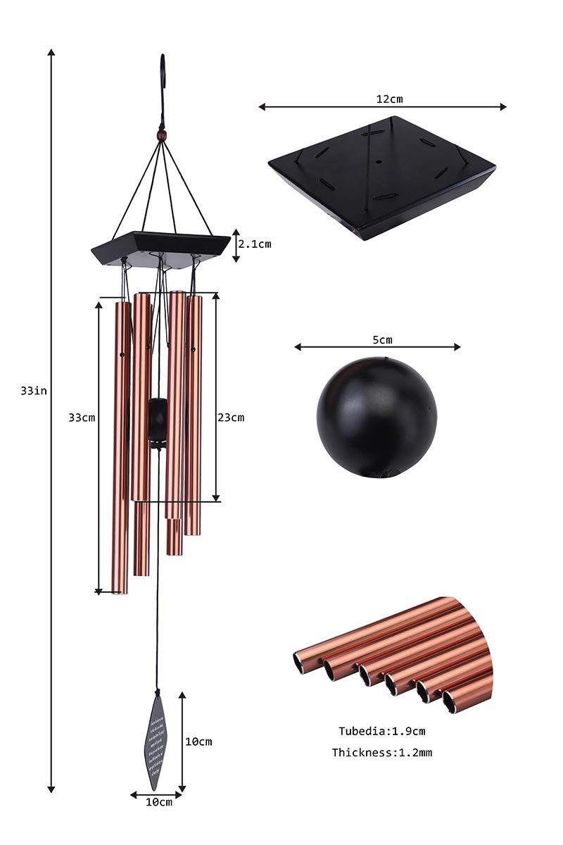 HF 33in Outdoor tuning soothing melody large wind chimes outdoor gift for mom/grandma, outdoor garden decoration