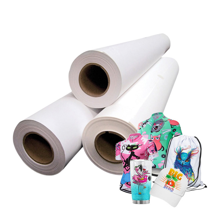 Transfer Rate 95% Dye 60g Plotter Sublimation Rolls Heat Transfer Paper For T-shirt Textile Printing Lady's Polyester Nylon