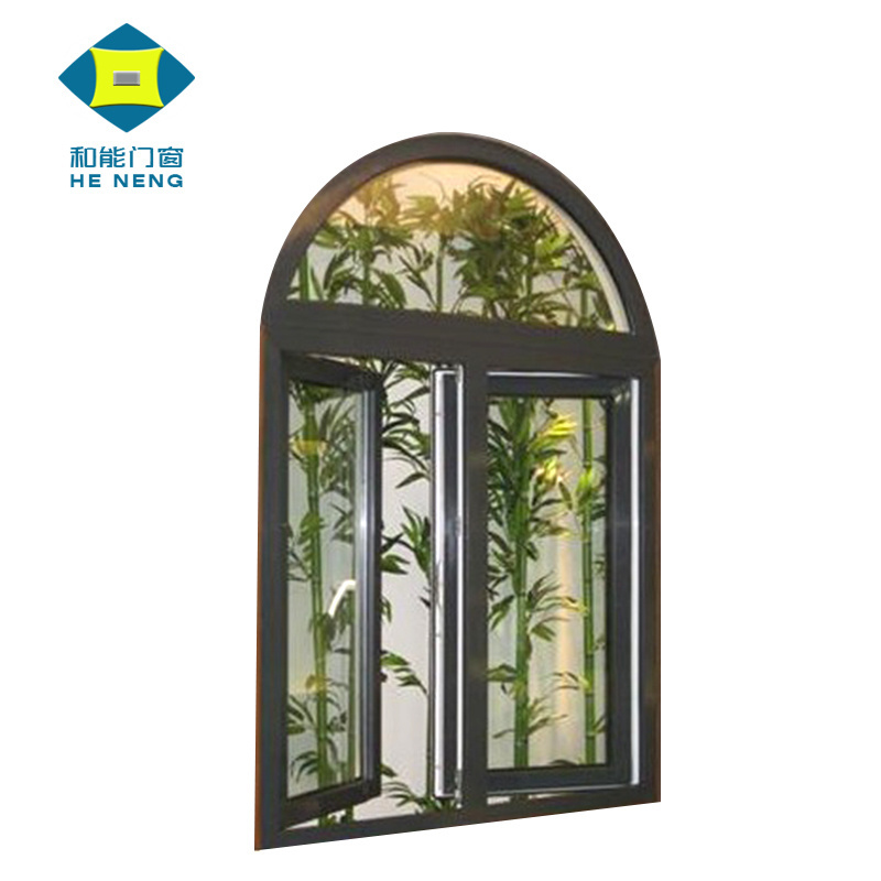 Guangdong aluminium alloy window arch grill design Aluminum Sliding Window With arched top