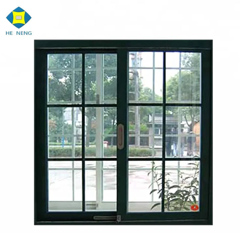 Brown Bronze Color Aluminium Glass Sliding Windows With Grill  Window With Burglar Proof Designs Fenetres en aluminium