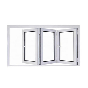 Aluminium tempered glass bifolding windows horizontal folding local window aluminium bifold window balcony window