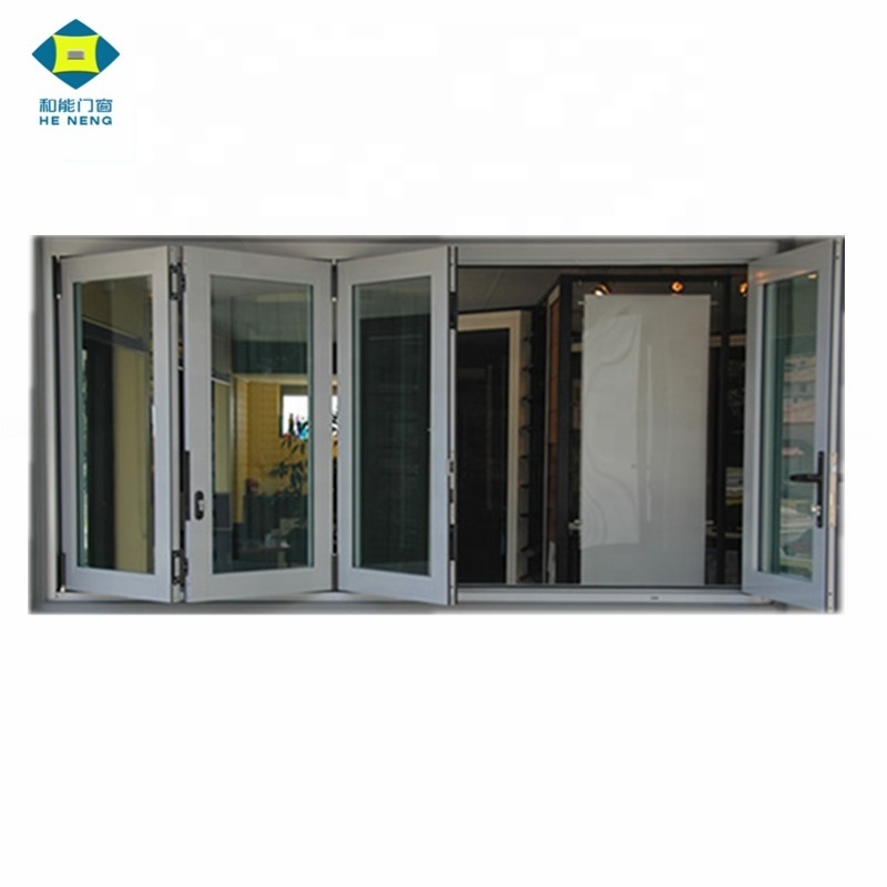 Aluminium tempered glass bifolding windows horizontal folding local window aluminium bifold window balcony window