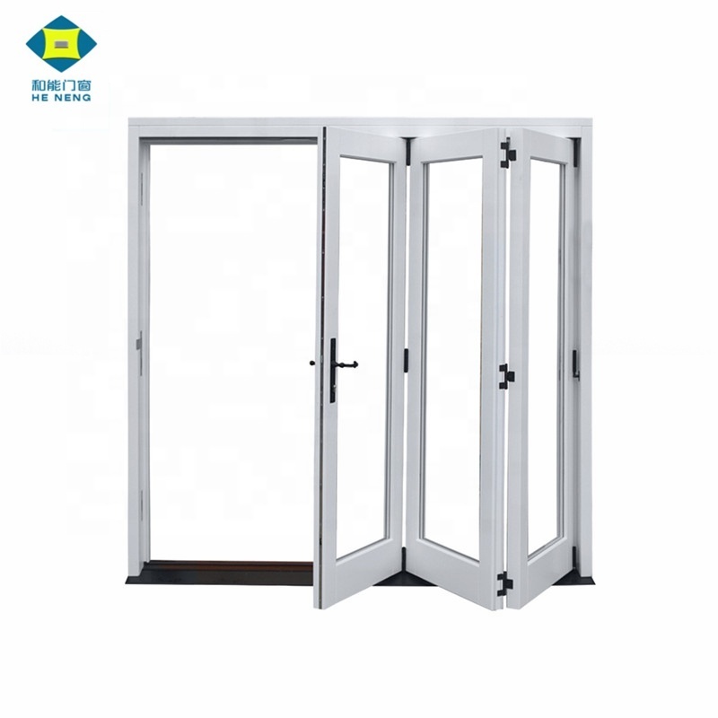 Aluminium tempered glass bifolding windows horizontal folding local window aluminium bifold window balcony window