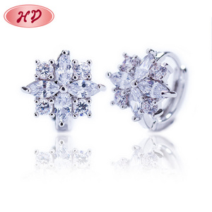 AAA big clear zircon stone fine jewelry gold filled gemstone earrings with 18K gold plated