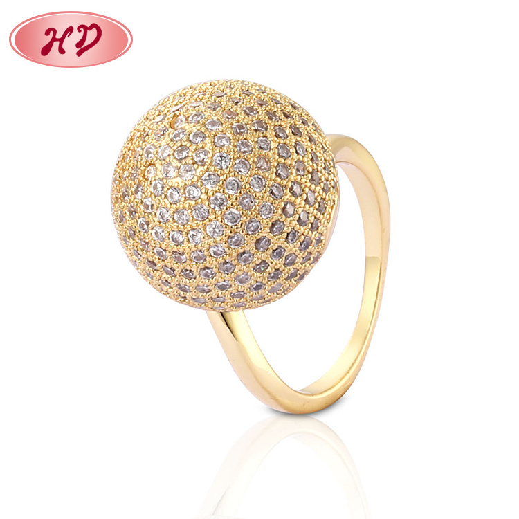 High Quality New Fashion Design Opened And Closed Copper Custom Gold Wedding Ball Rings for Women Couples Rings