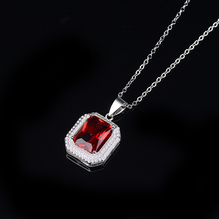 Fashion Jewelry Zircon Engagement Wedding Heart Shape Pendent Necklace