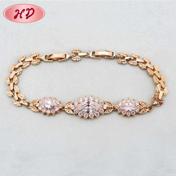 Wholesale 2016 Zircon Fashion Luxury colombian handmade 18K gold plated jewelry bracelets for womens