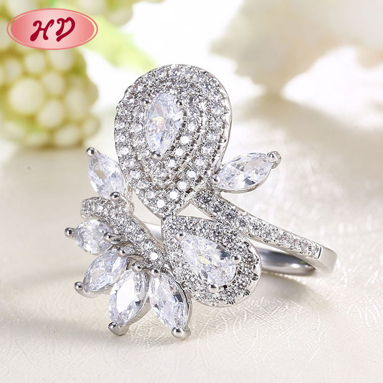 Wedding Engagement Diamond Silver Ring Silver Jewellery Cubic Zirconia