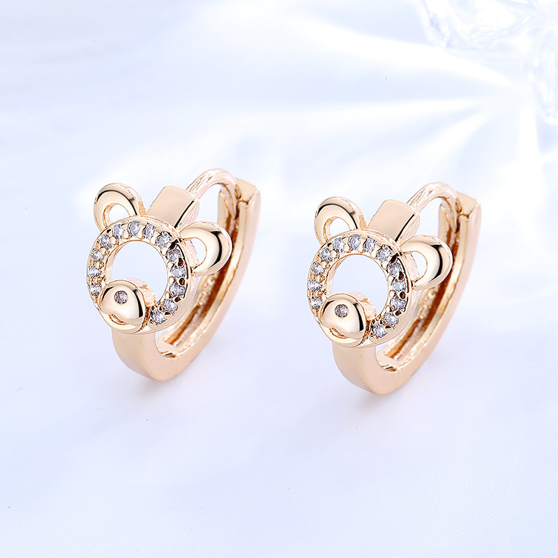 Wholesale Mouse Stainless Steel 18K Gold Plated Diamond Moissanite Fine Jewelry Earrings Stud Women Statement Earrings