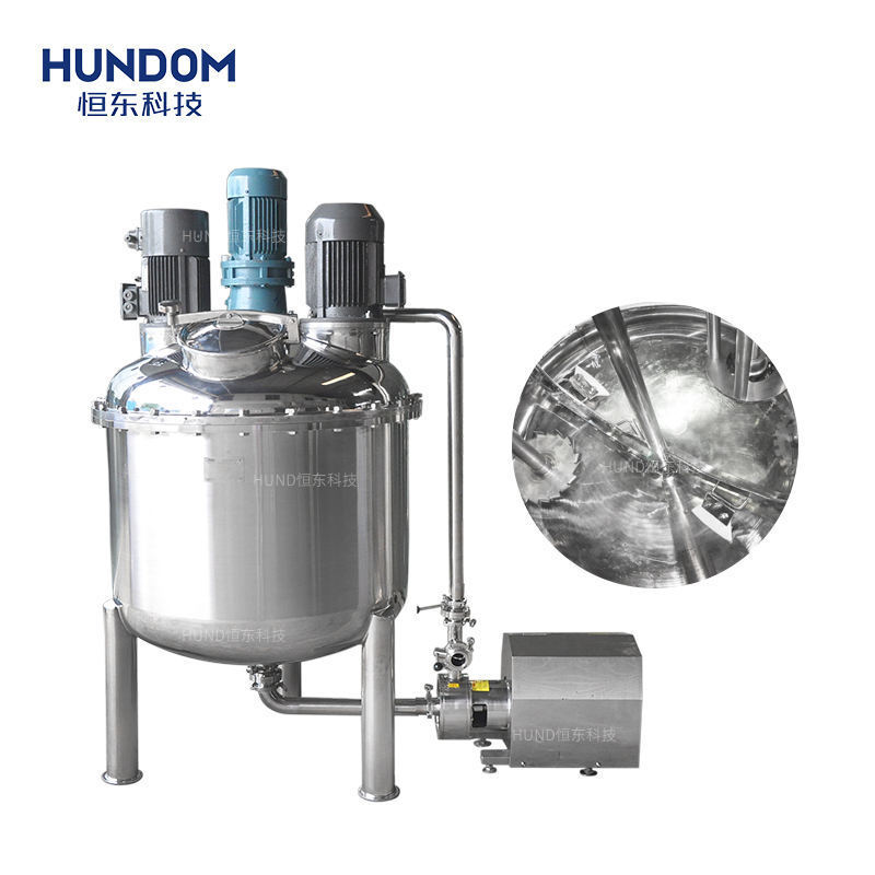 Sanitary factory price three motors mixing/disperser/homogenizer industrial  tank high shear pump  machine for cream liquid