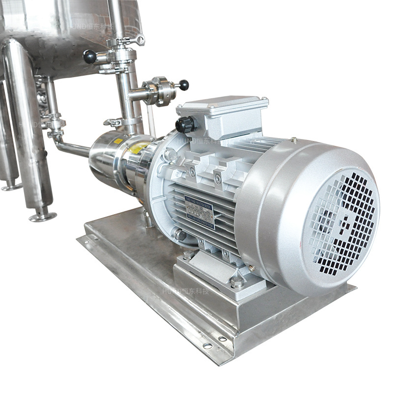 Turbine vacuum and pressure homogenizing emulsifier mixing tank with agitator