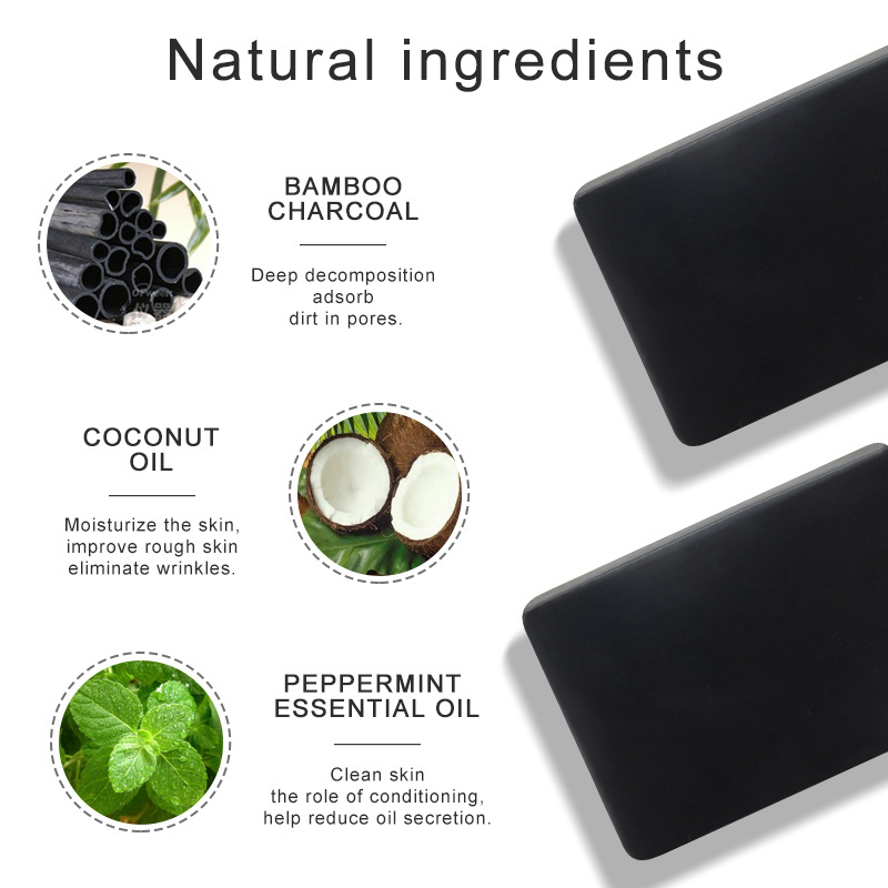 Wholesale Skin Care Bamboo Charcoal Handmade Soap Deep Purifying Peel Off Plant Facial Face Soap Bamboo Charcoal Soap