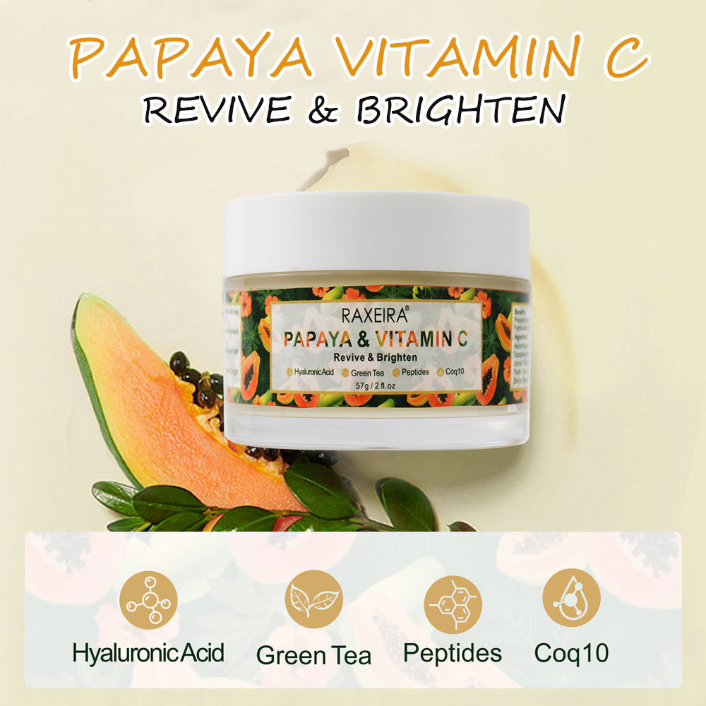 Best Sell Vitamin C Papaya Whitening Face Cream Beauty Skin Brighten Moisturizer Facial Papaya Cream