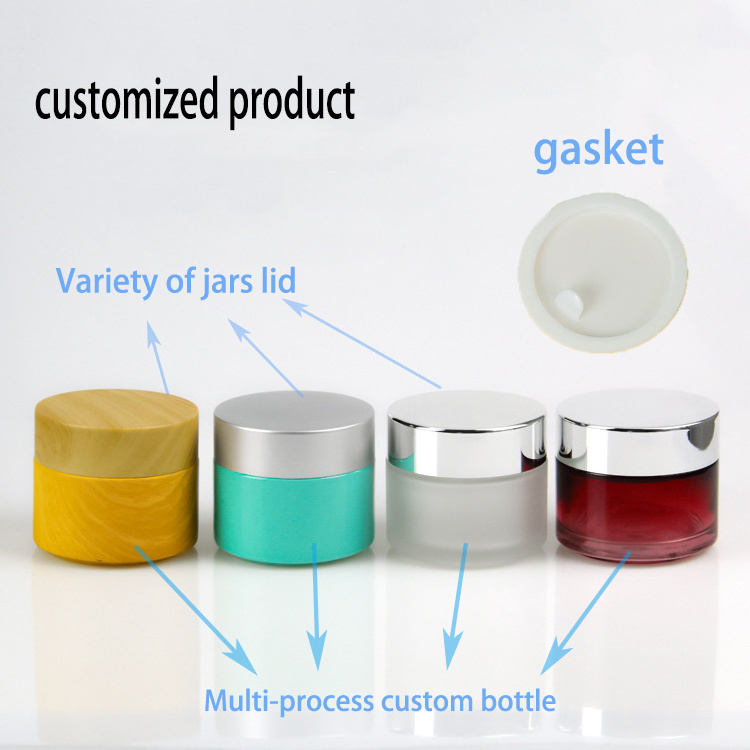 Cosmetic Glass Cream Jar with Lid, Glass 7ml 15ml 20ml 30ml 50ml 100ml Amber Brown Pot