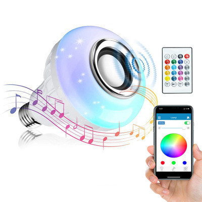 E27 LED Lamp With Remote RGB Color Speaker Smart Music LED Bulbs