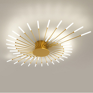 Pendant Light Rose Gold, Black Golden LED Ceiling Pendant Lights, Modern Fireworks Chandeliers