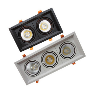 High Lumen For Office Store Ceiling Recessed SMD Led Downlight 2 Heads Spot Led Down Light Led Grille Light