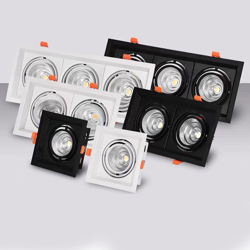 High Lumen For Office Store Ceiling Recessed SMD Led Downlight 2 Heads Spot Led Down Light Led Grille Light