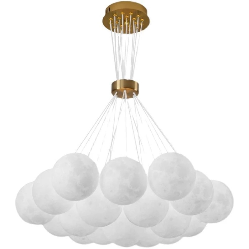 Bubble Chandelier Lighting Modern 3D Printed Moon Pendant Light Indoor Decor Hanging Lights Fixtures