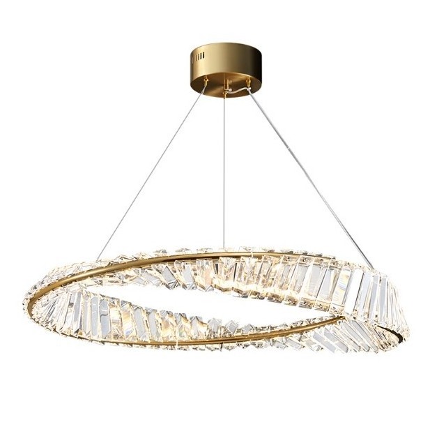 Crystal Chandelier Lighting For Living Room Bedroom Dining Home Pendant Light Modern Round Ring Gold Ceiling Hanging Lamp