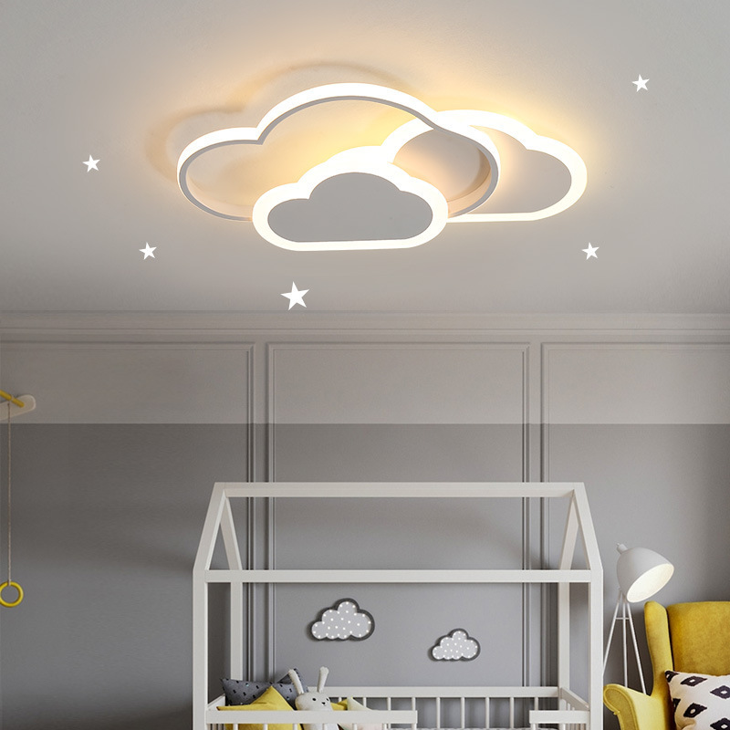 Children's Room LED Ceiling Lamp for Bedroom Study Modern Dimmable Lighting Fixtures Creative Cloud kids room lights ceiling