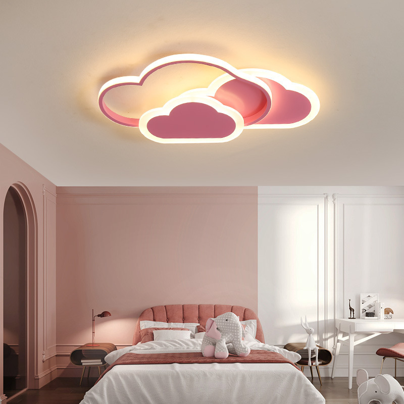 Children's Room LED Ceiling Lamp for Bedroom Study Modern Dimmable Lighting Fixtures Creative Cloud kids room lights ceiling