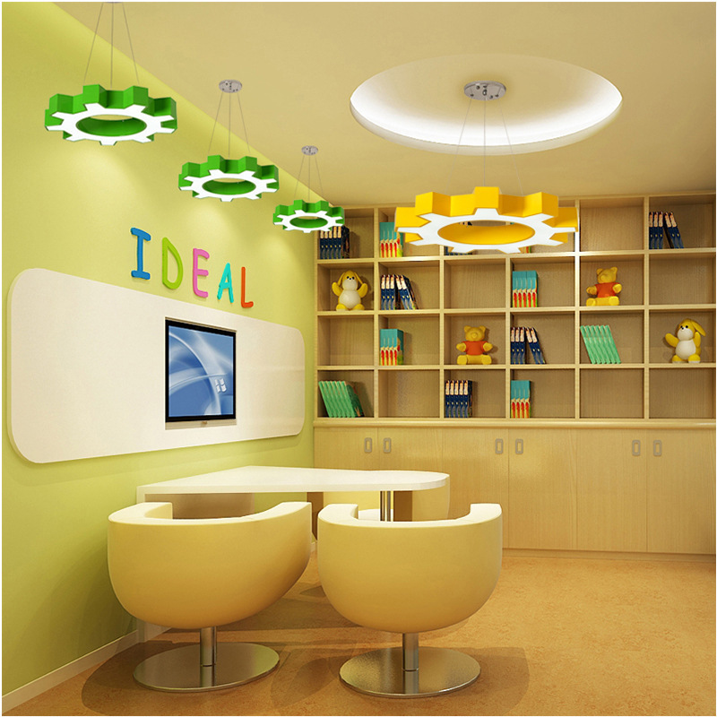 Creative Gear LED Ceiling Lamp Children's Room Bedroom Lamp Kindergarten Classroom Light Modeling Ceiling Lights