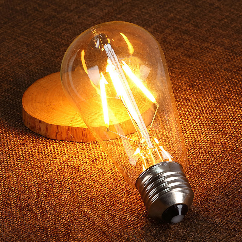 Amber / Clear Vintage Edison LED Lamp E27 Filament Bulbs 4W 6W 8W AC110V 220V Led Bulb Light