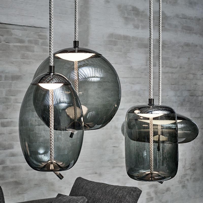 Globe Industrial Decor LED Lighting Fixtures Kitchen Restaurant Nordic Modern Hanging Glass Chandelier Pendant Light