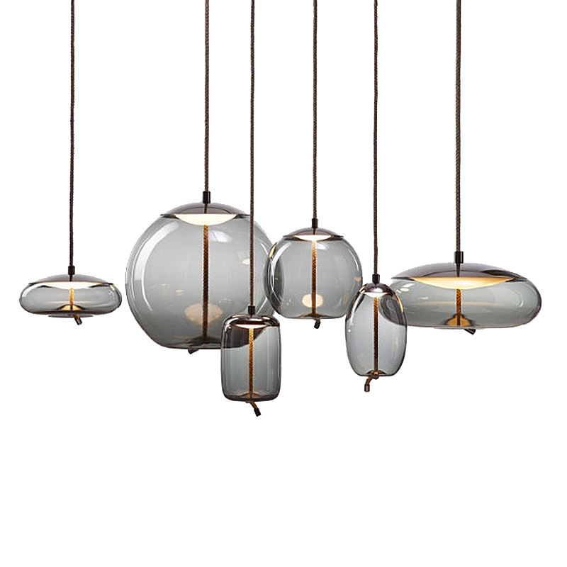 Globe Industrial Decor LED Lighting Fixtures Kitchen Restaurant Nordic Modern Hanging Glass Chandelier Pendant Light