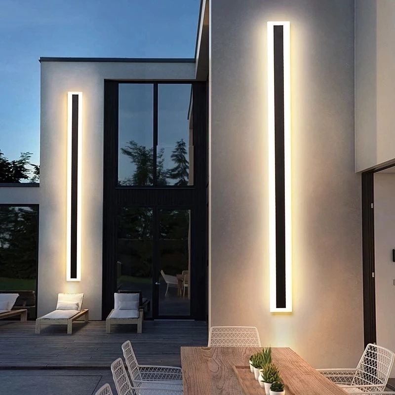 Garden Lighting IP65 1M 1.2M 2M Long Strip LED Wall Lamp Outdoor Exterior RGBWW Modern Linear RGB Wall Lights