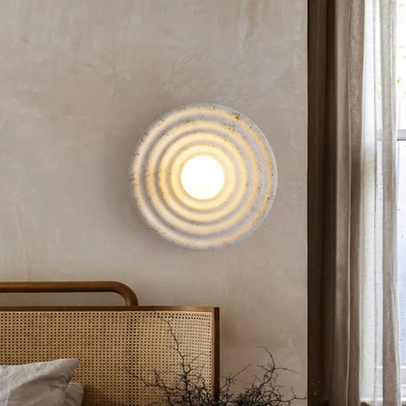 Vintage Style LED Wall Sconce Light for Living Room Background Wall Light Bedroom Bedside Resin Wall Lamp