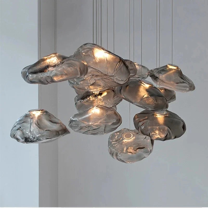 Suspension Luminaire Luxury Crystal LED Chandelier Lighting Modern Glass Stair Ceiling Long Pendant Lamp