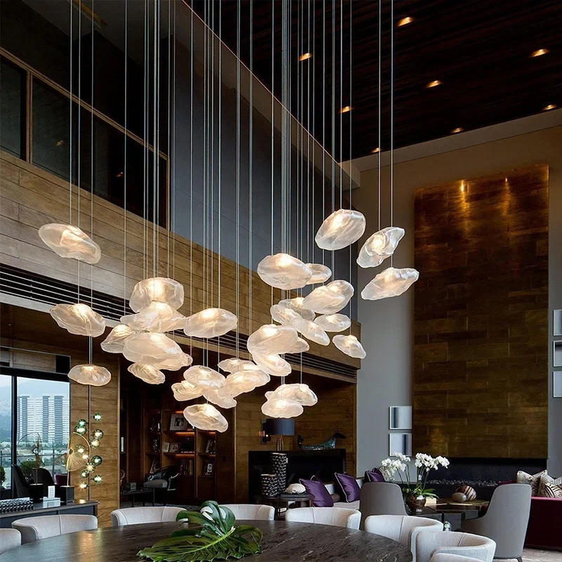 Suspension Luminaire Luxury Crystal LED Chandelier Lighting Modern Glass Stair Ceiling Long Pendant Lamp