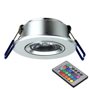 Recessed Mini LED Ceiling Spot Light 3W RGB with Remote Control Dimmable LED COB Down Light