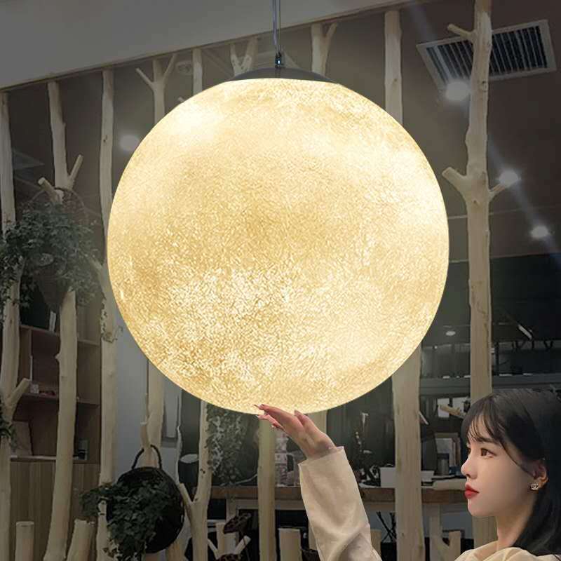 Restaurant Bar Art Spherical Chandelier Moon Lamp Nordic Dinning Room Bedroom Shopping Mall modern hanging pendant light