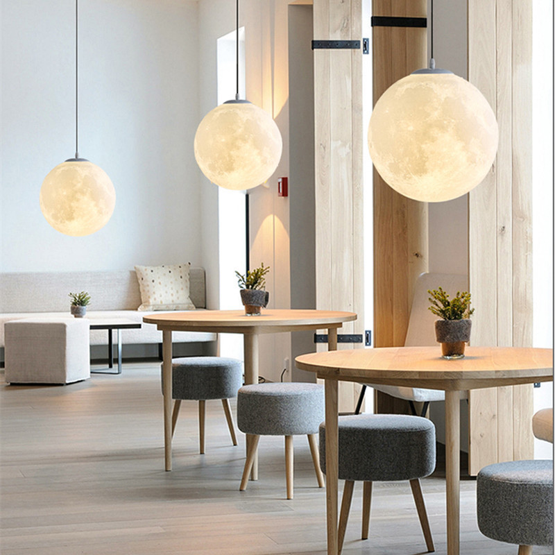 Restaurant Bar Art Spherical Chandelier Moon Lamp Nordic Dinning Room Bedroom Shopping Mall modern hanging pendant light