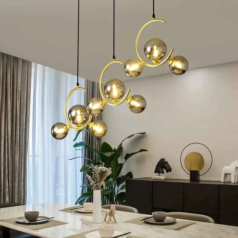 Modern Home Glass Ball Chandelier Lighting Fixtures Chandeliers Living Room Bedroom Ceiling Chandelier Pendant Lights