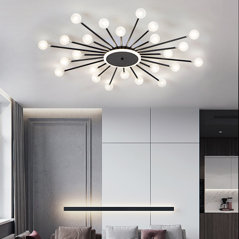 Nordic Ceiling Chandelier Light for Indoor Home Decoration Dimmable Glass Ball Luxury Ceiling Lamp Fixture