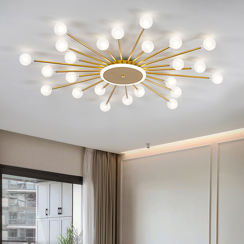 Nordic Ceiling Chandelier Light for Indoor Home Decoration Dimmable Glass Ball Luxury Ceiling Lamp Fixture