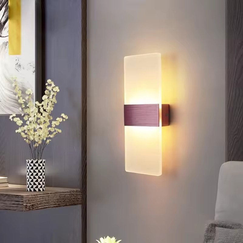 Modern LED Wall Sconce Lamp Up Down Lighting Acrylic Cube Lamp Fixture Flush Mounted Indoor Luxury Wall LED Light