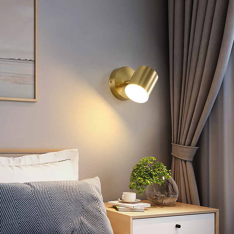 Nordic Simple Gold Wall Lamp Modern Home Bedroom Night Light Living Room Study Reading Wall Light