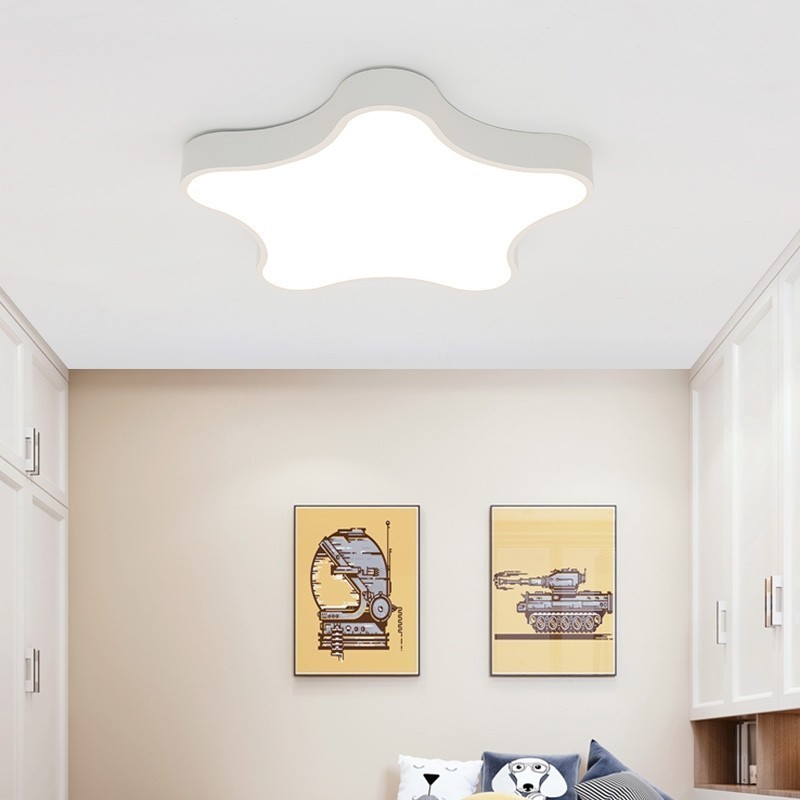 Modern Ceiling Lights Pink Blue Star Babies Kids Children Room Bedroom Girls Boys Led Ceiling Lamp Light Fixtures