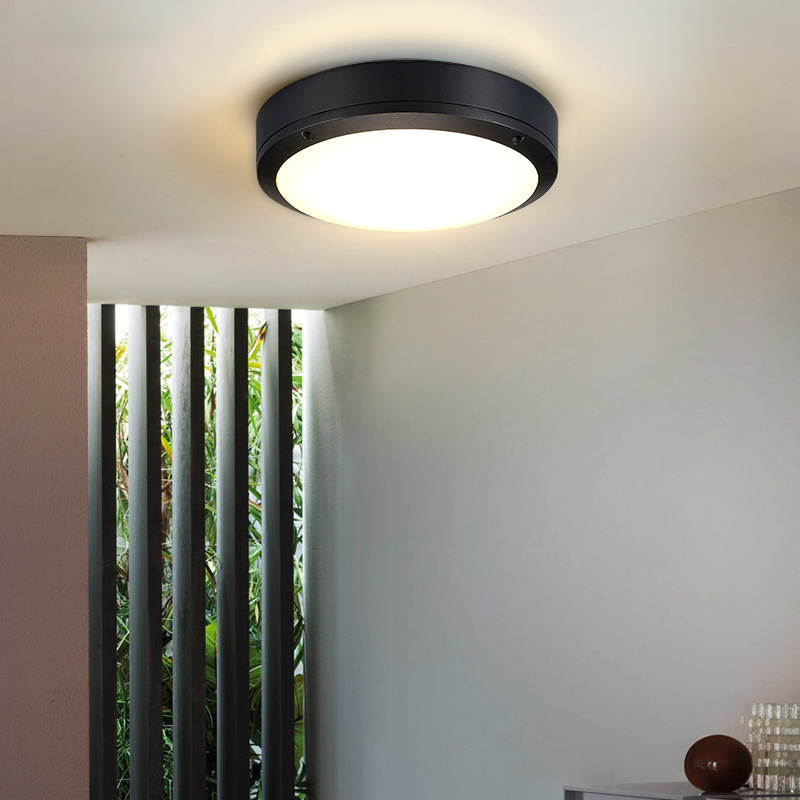 Customized IP65 Waterproof Circular Round Wall Sconce Lights Outdoor Wall Ceiling Surface Mounted Fittings led bulkhead light