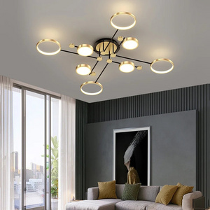 Modern LED Chandeliers Living Room Bedroom Nordic Gold Black Ceiling Lights Dimming Remote Control Home Indoor Lighting Fixtures