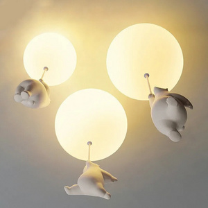 Bedroom Pendant Lights Kid's Room Nursery Cartoon Bear Ceiling Lamp Living Room Decor Balloon Ceiling Chandelier