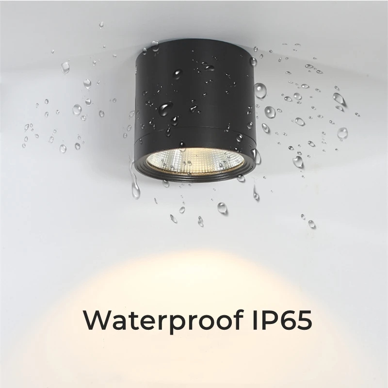 IP65 Waterproof LED Downlight Outdoor Surface Mounted 7W 12W 18W COB Ceiling Lamp Spot Light